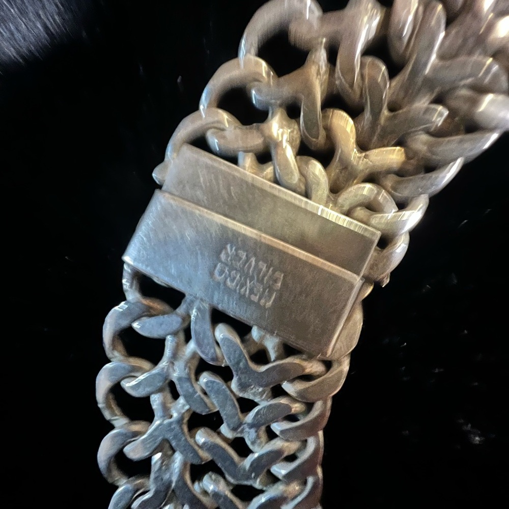 Sterling Vintage Mexico Silver Necklace - Picture 7 of 8